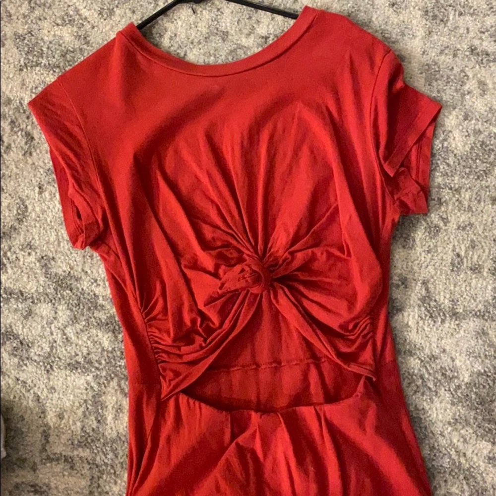 Red cut out mini dress